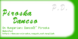 piroska dancso business card